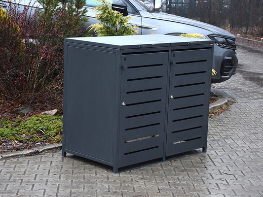 Šiukšliadėžių užtvara iii 2x120l – lauko baldai viešosioms erdvėms