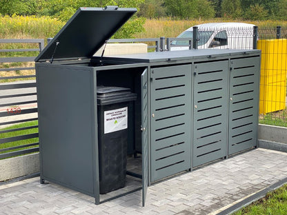 Šiukšliadėžių užtvara iii 4x120l – lauko baldai viešosioms erdvėms