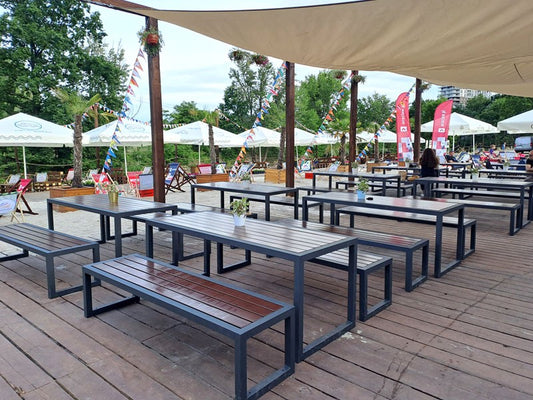 Lauko baldų komplektas (Nr. 40) – lauko baldai viešosioms erdvėms