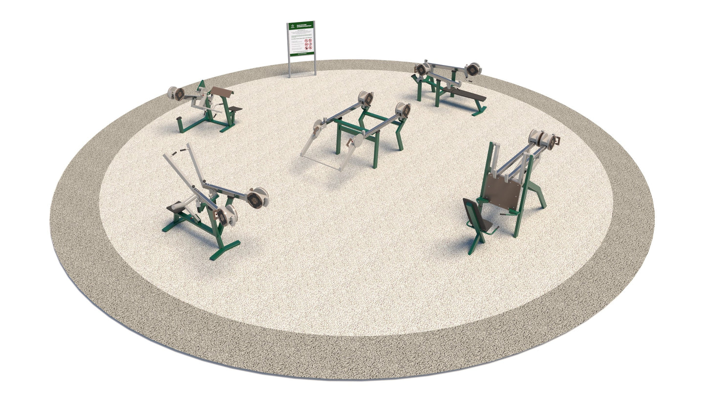 SET-OF-5 Compact ProGym profesionalių lauko treniruoklių rinkinys
