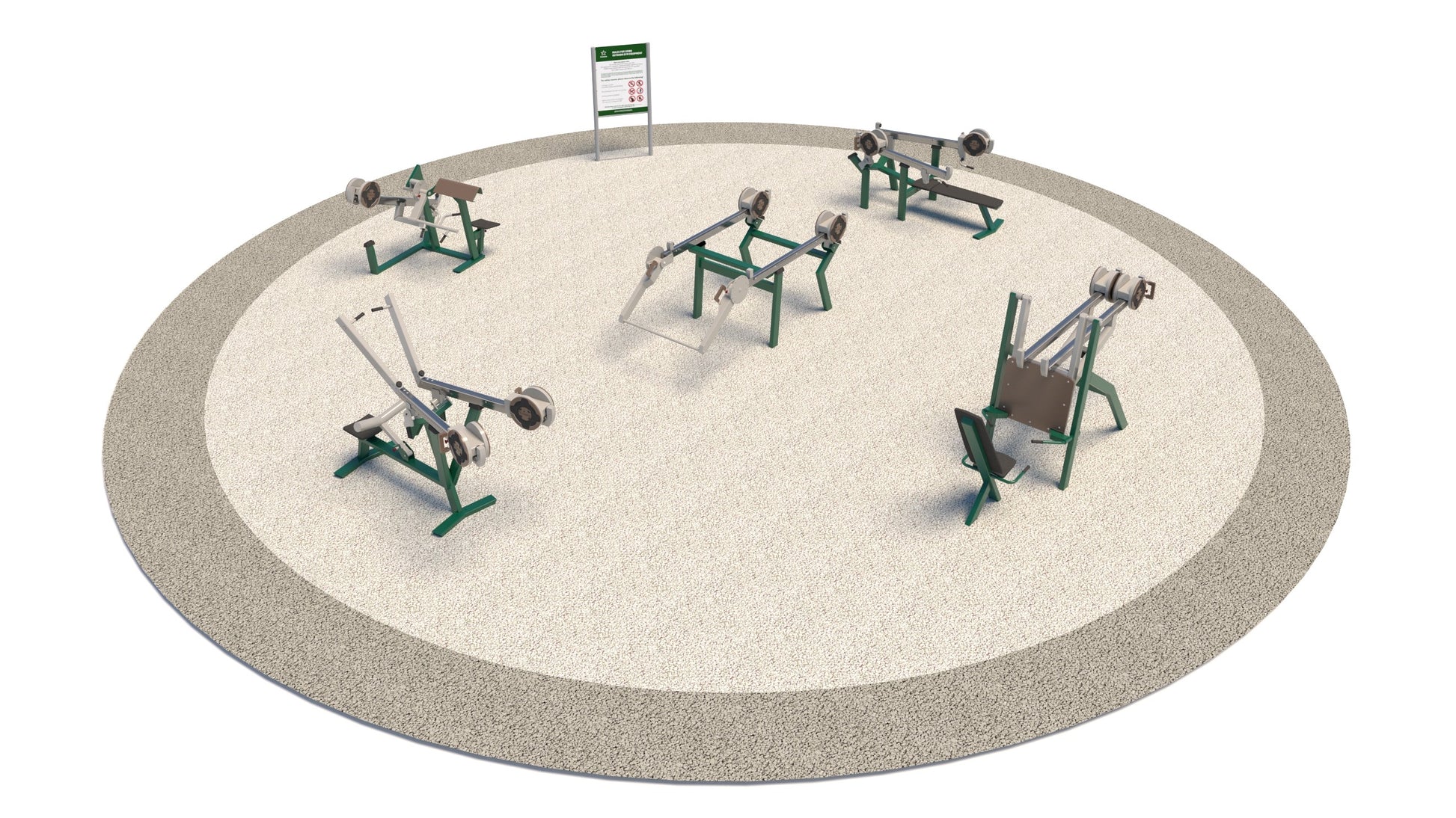 SET-OF-5 Compact ProGym profesionalių lauko treniruoklių rinkinys